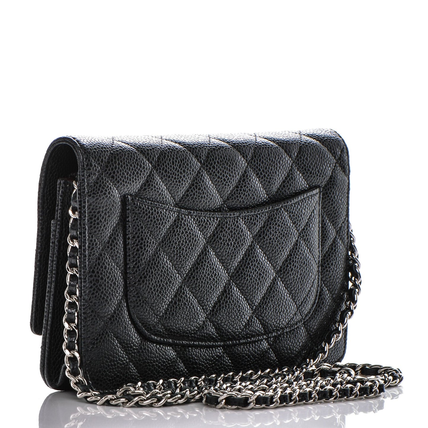 Caviar Quilted Wallet On Chain WOC Black