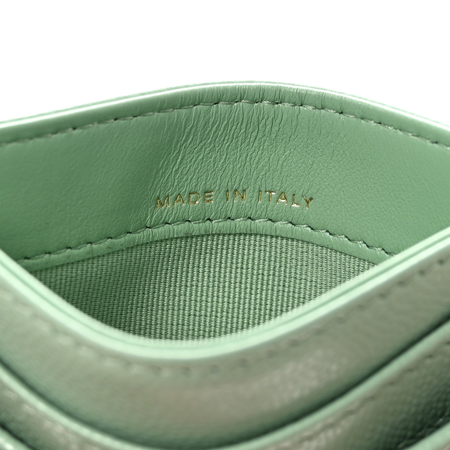 Chanel Caviar Quilted Card Holder Light Green 7 of 8