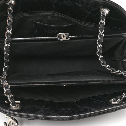 Chanel Patent Quilted Medium Just Mademoiselle Bowling Bag Black 5 of 12