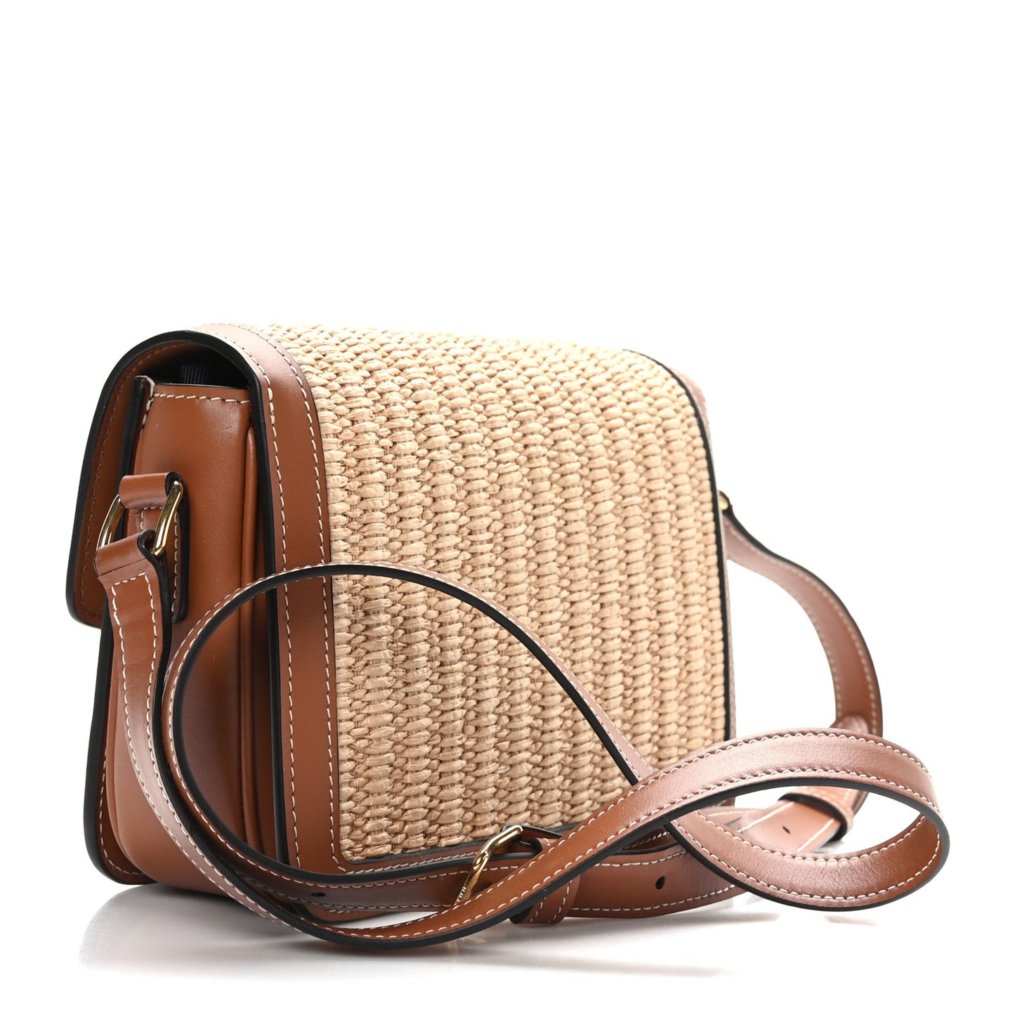Raffia Calfskin Teen Triomphe Natural Tan