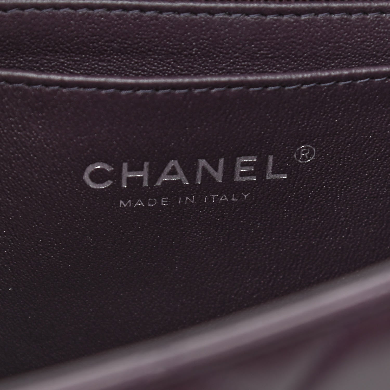 Chanel Lambskin Quilted Mini Rectangular Flap Dark Purple 6 of 9