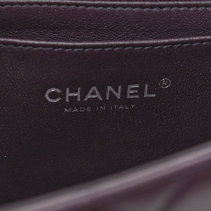 Chanel Lambskin Quilted Mini Rectangular Flap Dark Purple 6 of 9