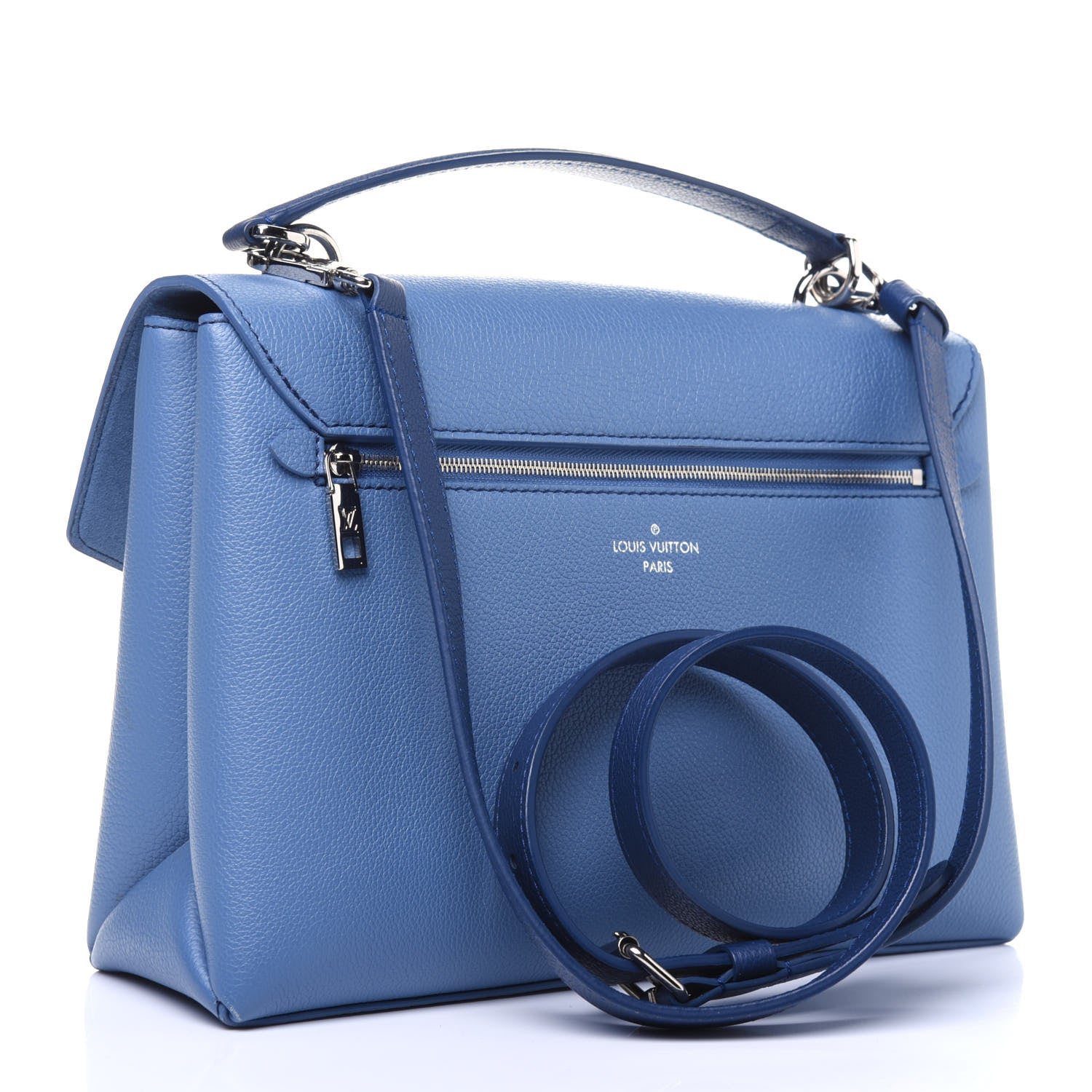 Louis Vuitton Soft Calfskin My Lockme Top Handle Blue Jean Creme 4 of 19