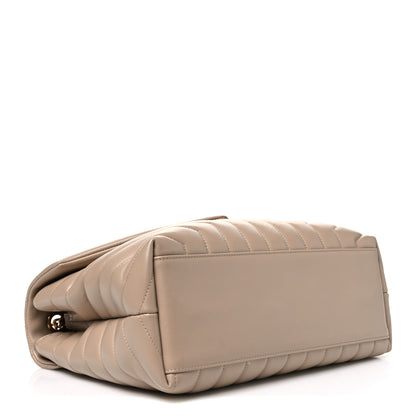 Saint Laurent Calfskin Y Quilted Monogram Medium Loulou Chain Satchel Dark Beige 4 of 11