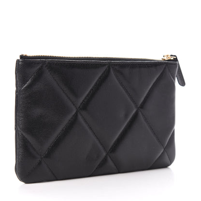 Chanel Shiny Goatskin Quilted Small 19 Pouch Black 3 of 7