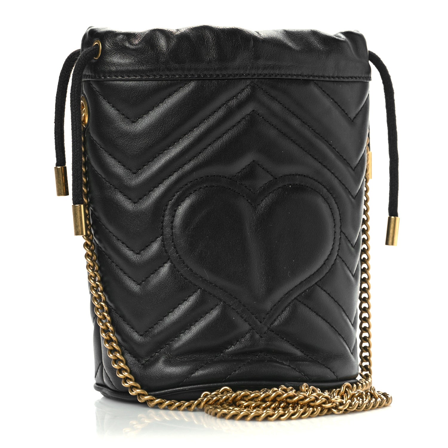 Gucci Calfskin Matelasse Mini GG Marmont 2.0 Bucket Bag Black 3 of 8