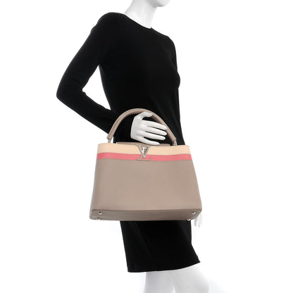 Louis Vuitton Taurillon Capucines MM Galet Coral Pebble 2 of 6