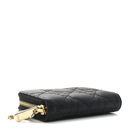 Christian Dior Lambskin Cannage Small Lady Dior Voyageur Coin Purse Black 4 of 7