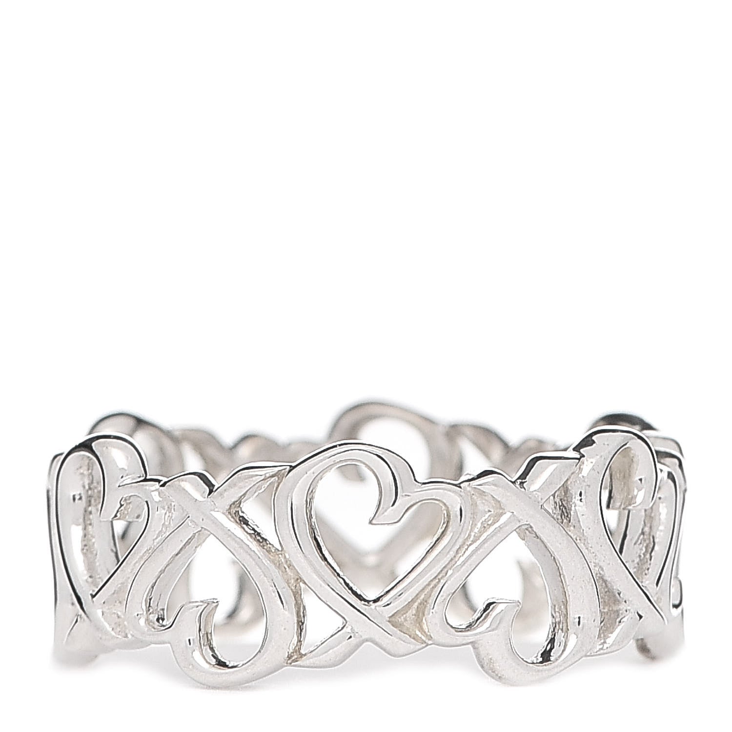 Tiffany Sterling Silver Paloma Picasso Loving Heart Band Ring 52 6 1 of 4