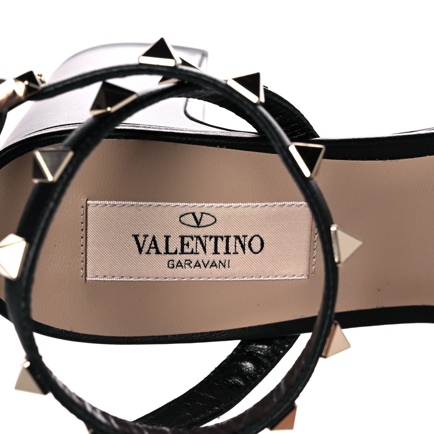 Valentino Garavani Calfskin Rockstud 35/75mm Platform Sandals 37.5 Black 7 of 10