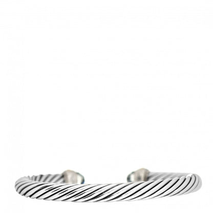 David Yurman Sterling Silver 14K Yellow Gold Prasiolite 7mm Cable Classics Bracelet 3 of 4