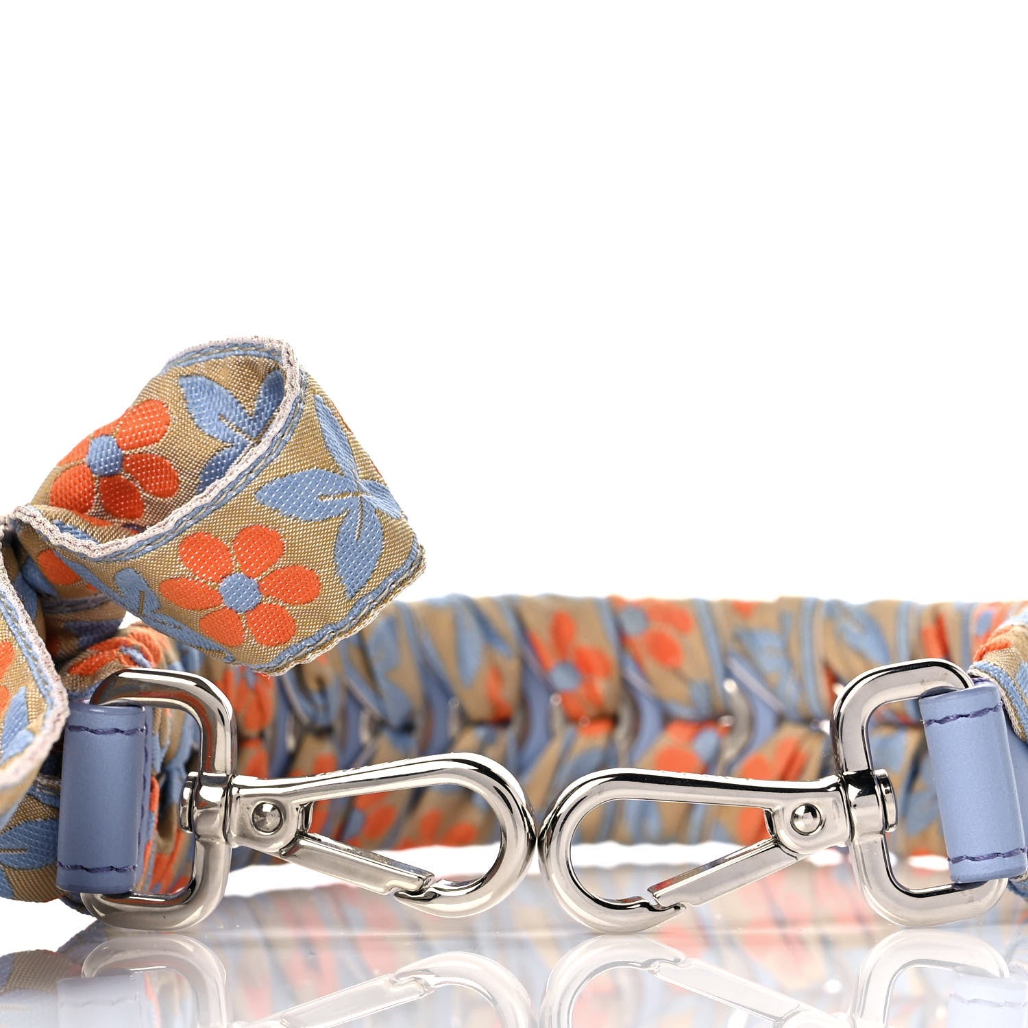Fendi Calfskin Ribbon Lace Up Floral Mini Strap You Blue 4 of 4