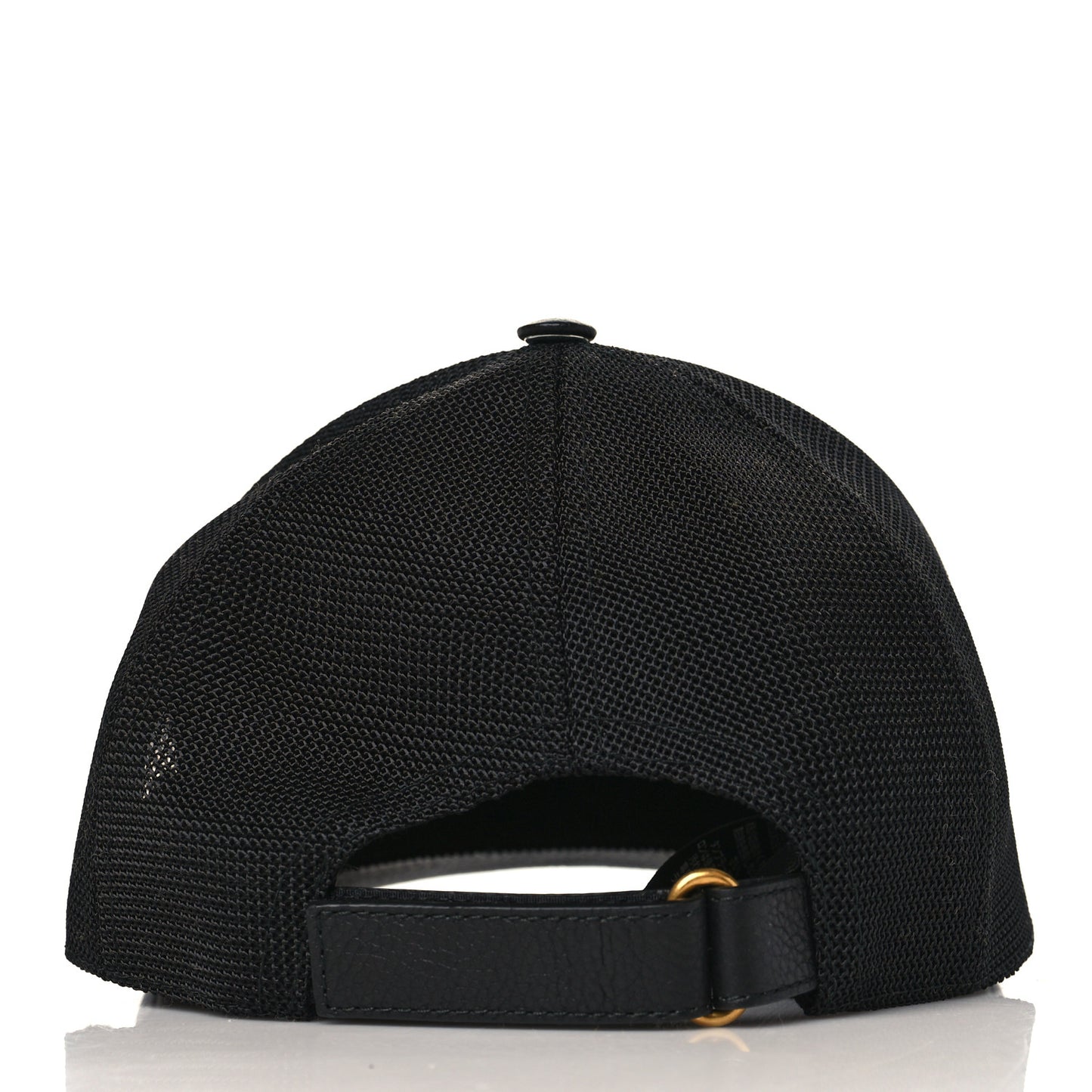 Grained Calfskin Logo Baseball Hat L Black