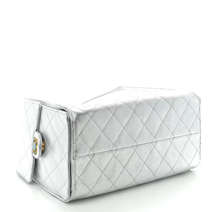 Chanel Metallic Caviar Quilted Small Chanel 25 Handbag Silver 4 of 10