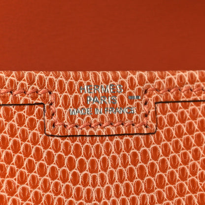 Hermes Lizard Mini Jige Elan Clutch Orange 6 of 11