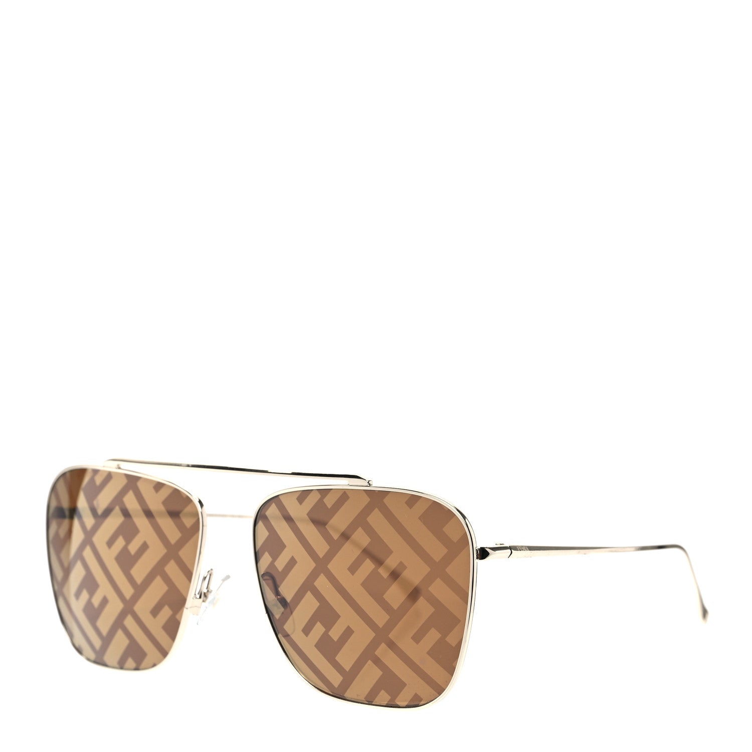 Fendi Metal Fendi Forever Aviator Sunglasses FF0407/G/S Gold 1 of 12