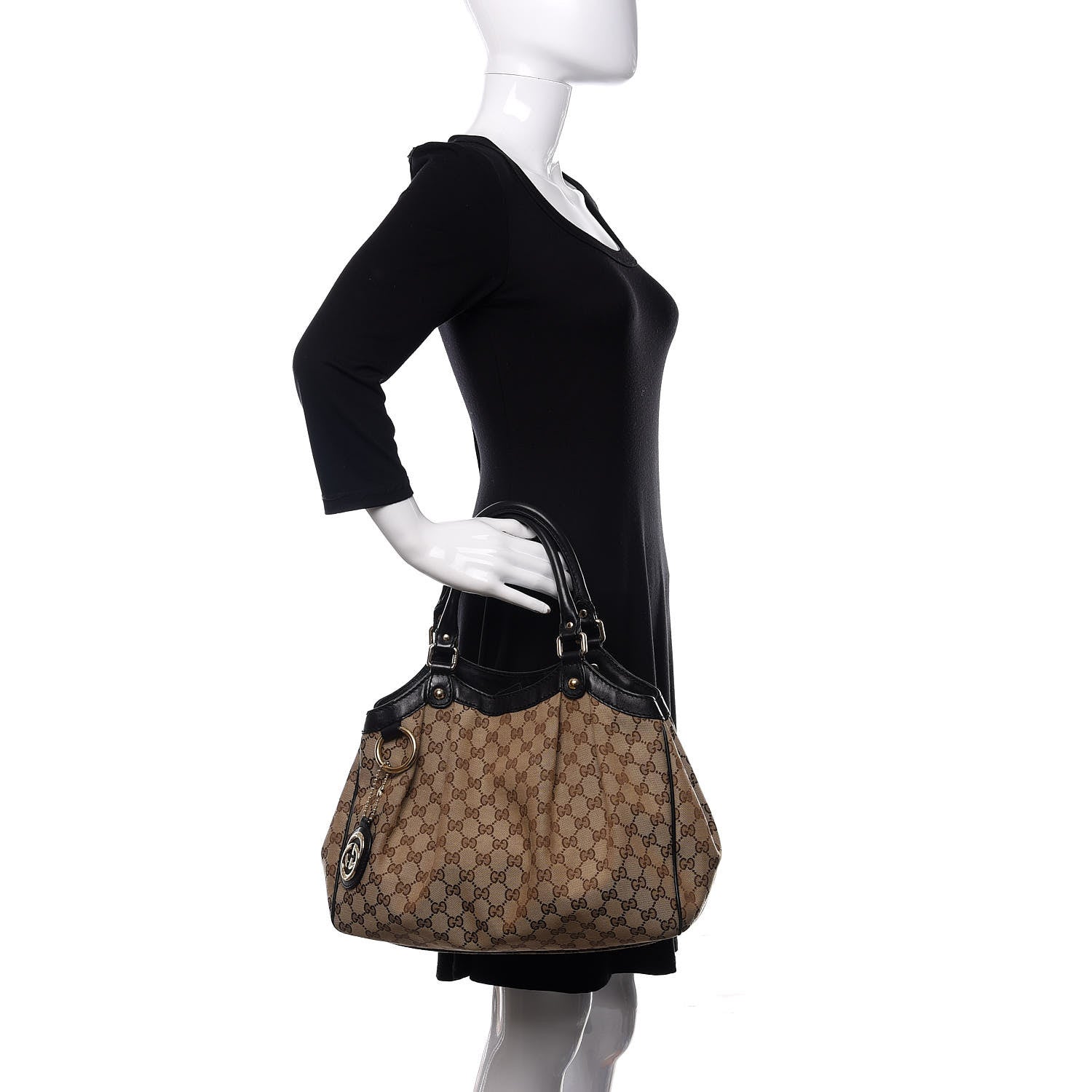 Gucci Monogram Medium Sukey Tote Beige Ebony Black 2 of 13