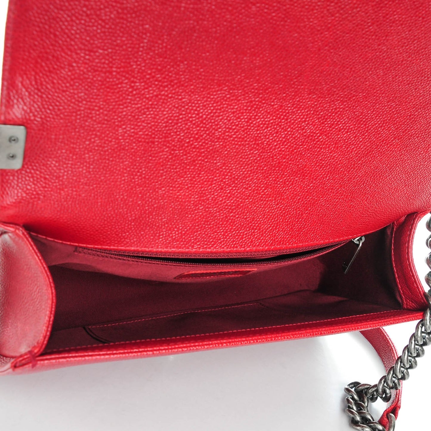 Caviar Quilted New Medium Boy Flap Dark Red