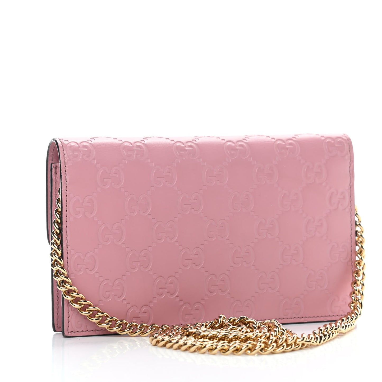 Guccissima Icon Chain Wallet Carmine Rose