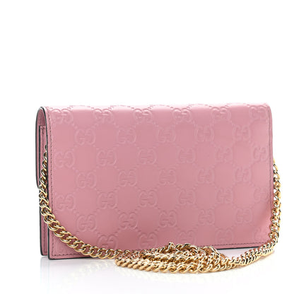 Gucci Guccissima Icon Chain Wallet Carmine Rose 3 of 11