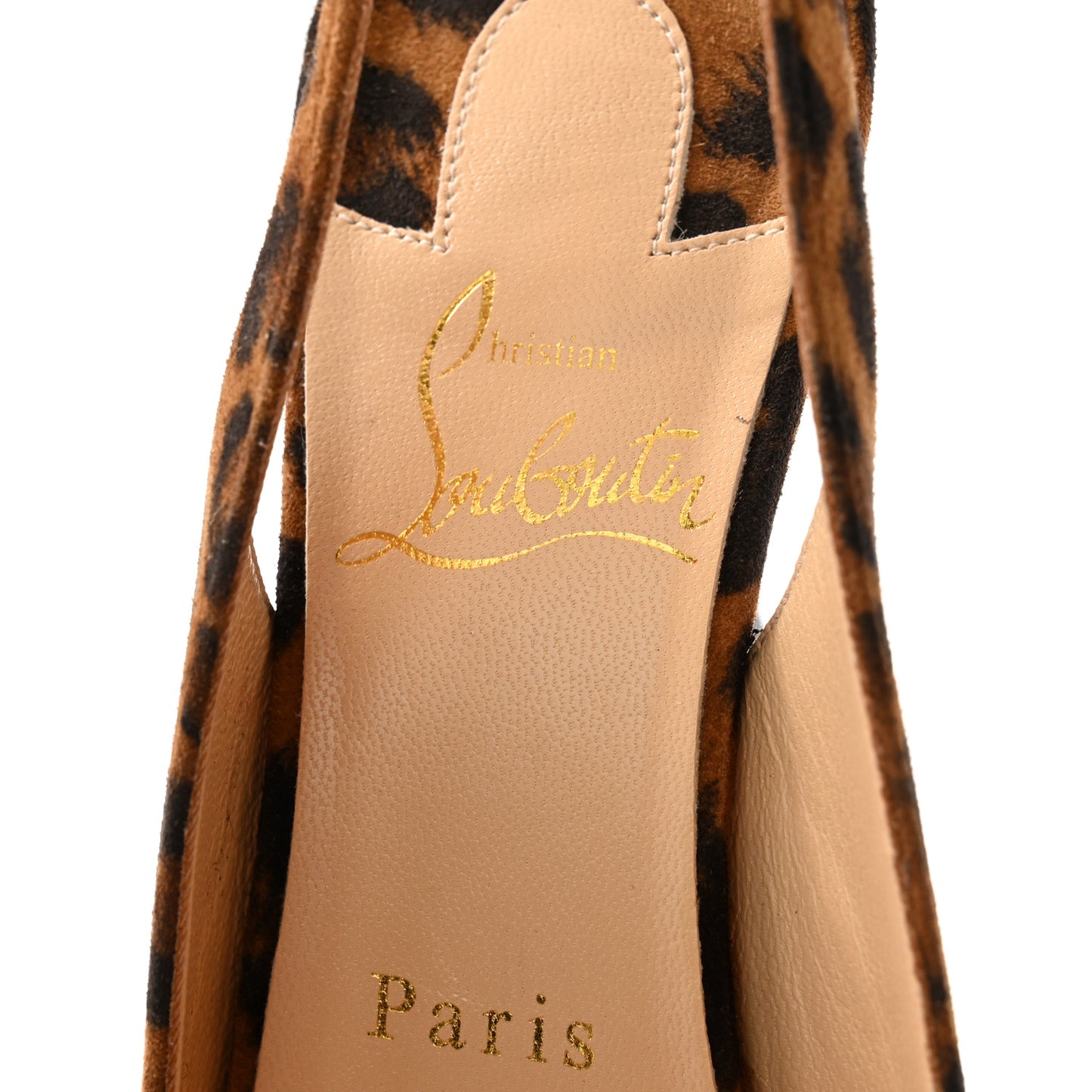 Veau Velours Leopard Clare Sling 80 Pumps 37 Caramel