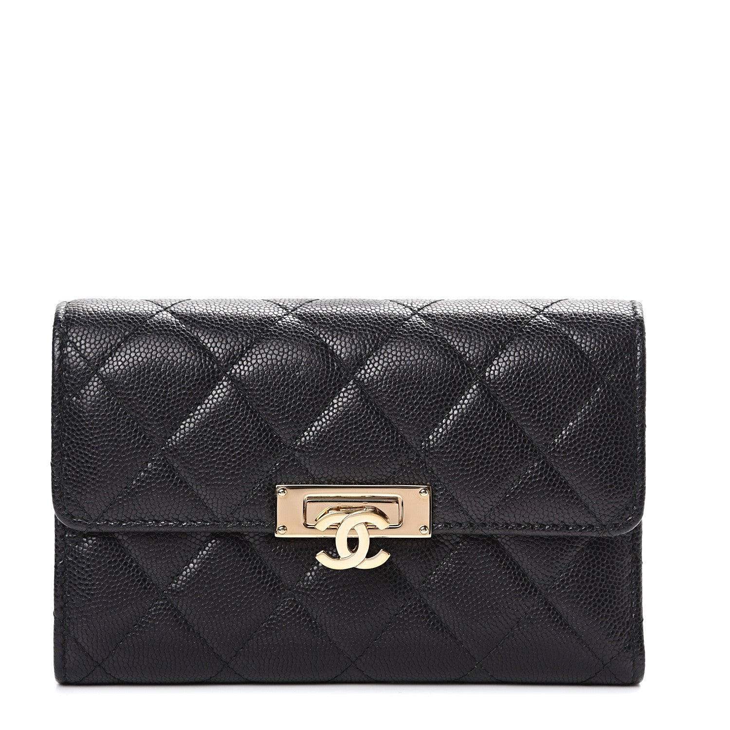 Chanel Caviar Quilted Small Golden Class Flap Wallet Black 1 of 10