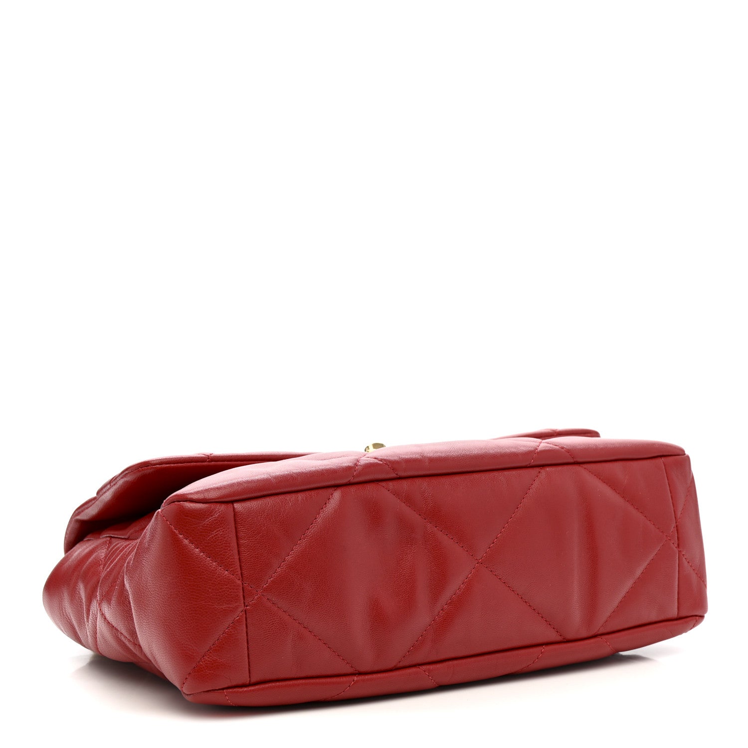 Chanel Goatskin Quilted Large Chanel 19 Flap Red 4 of 11