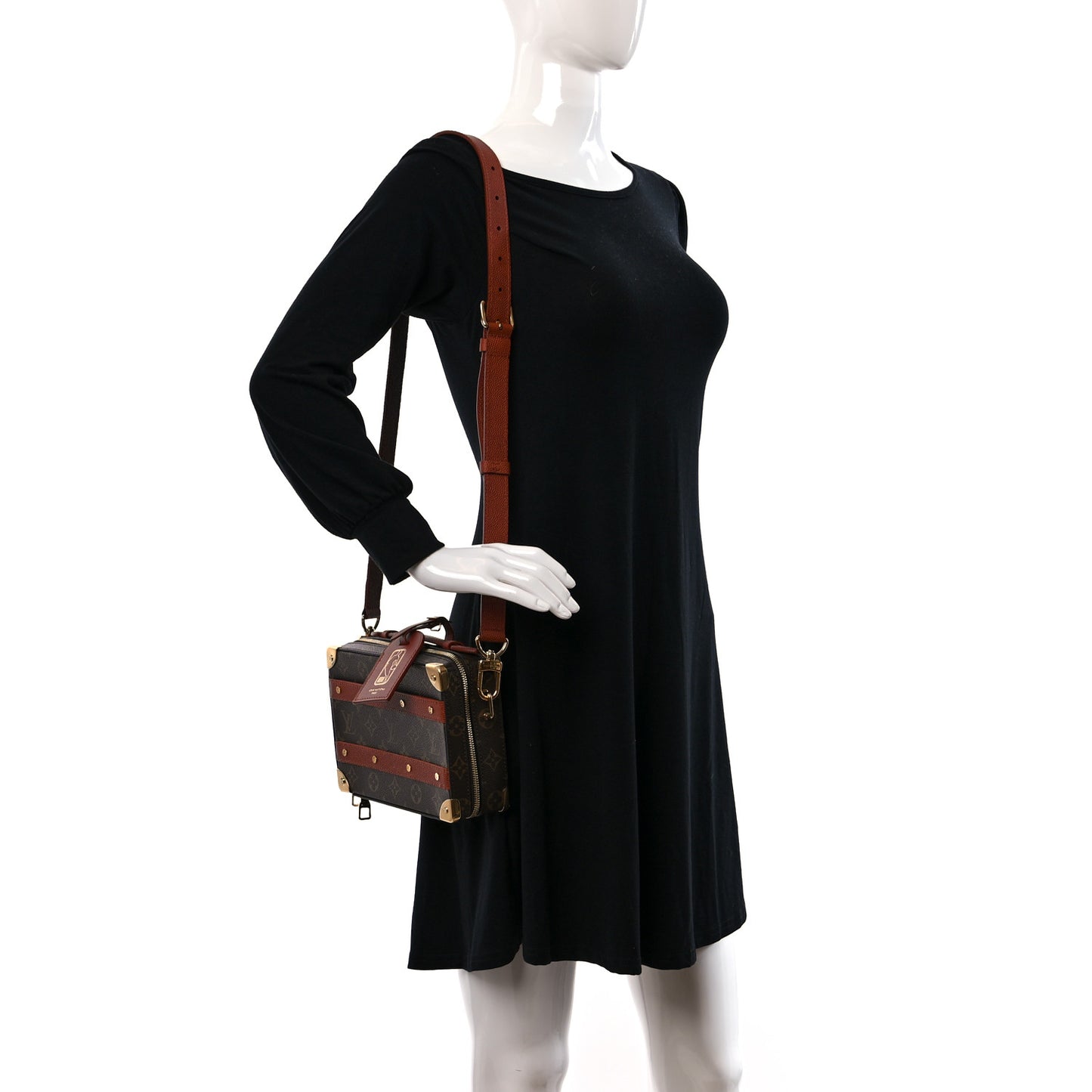 X NBA Grained Calfskin Monogram Handle Trunk Brown