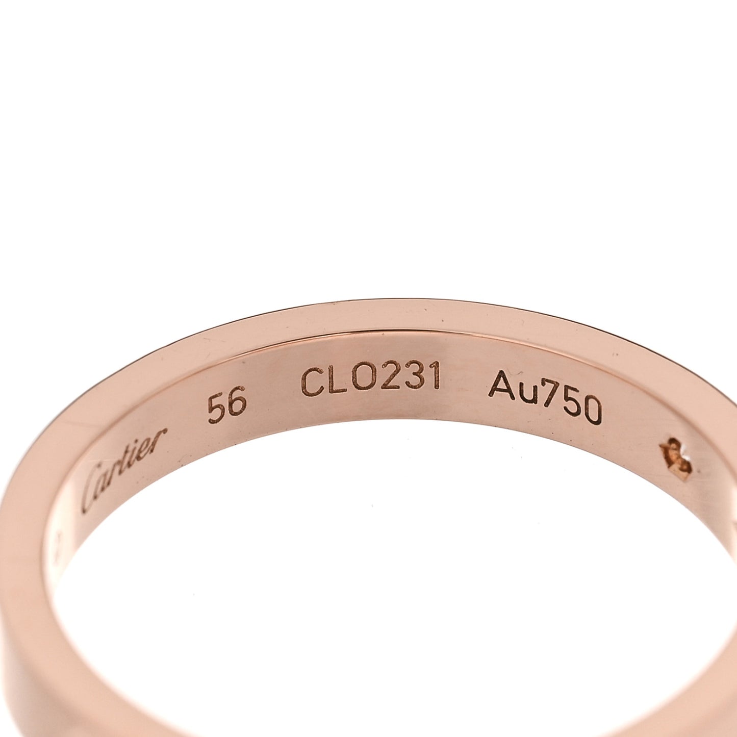 18K Pink Gold Diamond 3mm C De Cartier Wedding Band Ring 56 7.75