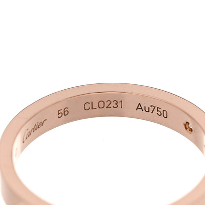 Cartier 18K Pink Gold Diamond 3mm C De Cartier Wedding Band Ring 56 7.75 5 of 7