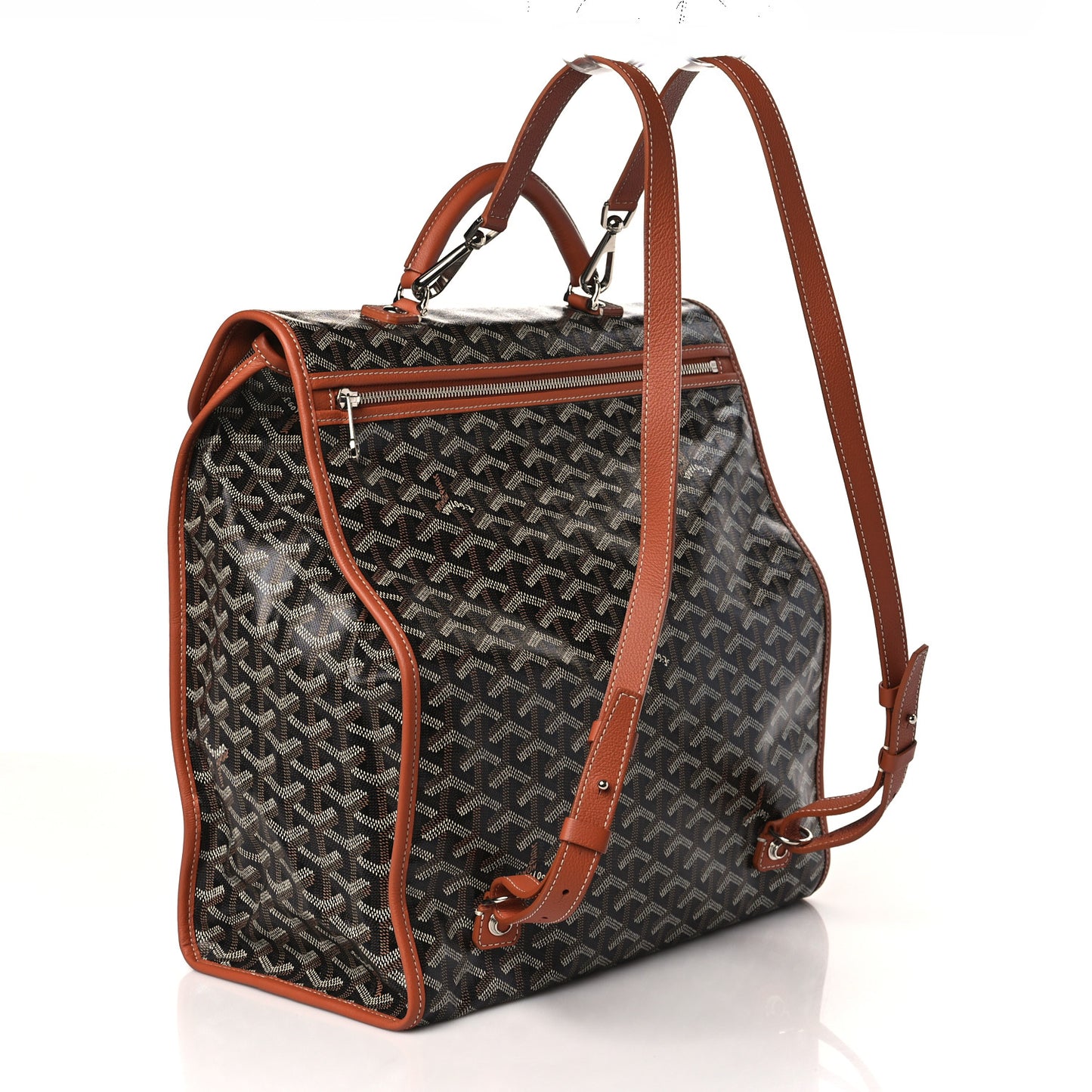 Goyardine Saint Leger Soft Briefcase Backpack Black Gold