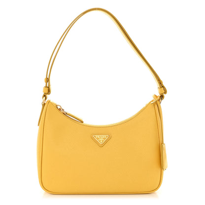Prada Saffiano Lux Re-Edition Mini Shoulder Bag Soleil 1 of 11