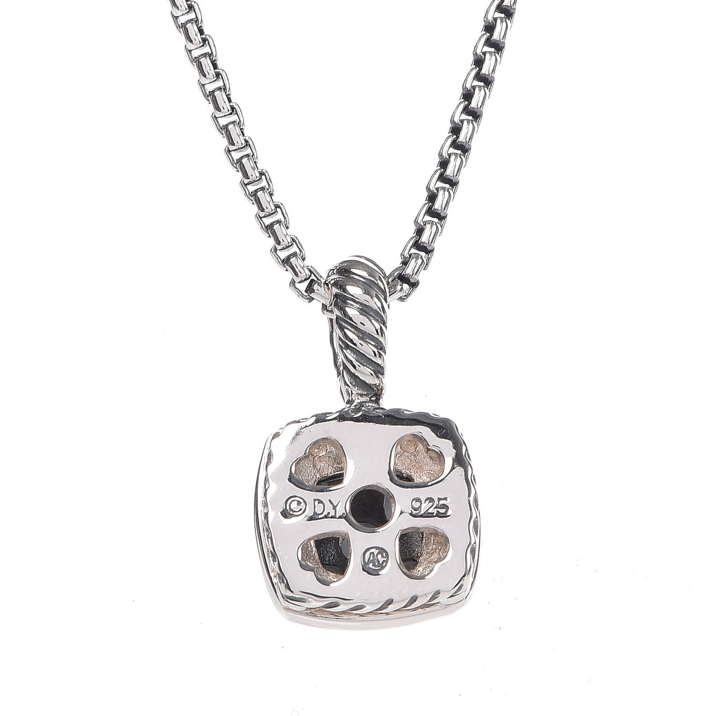 Sterling Silver Hematite Diamond 7mm Petite Albion Necklace