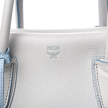 MCM Grained Calfskin Large Milla Tote Whisper Grey 6 of 17