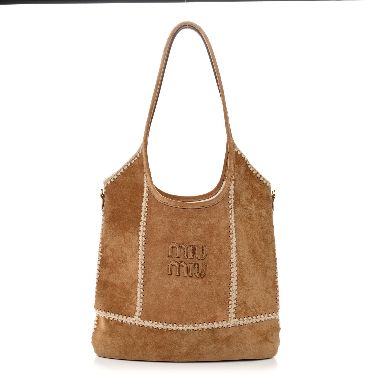 Miu Miu Camoscio Crochet Ivy Tote Cannella 1 of 10