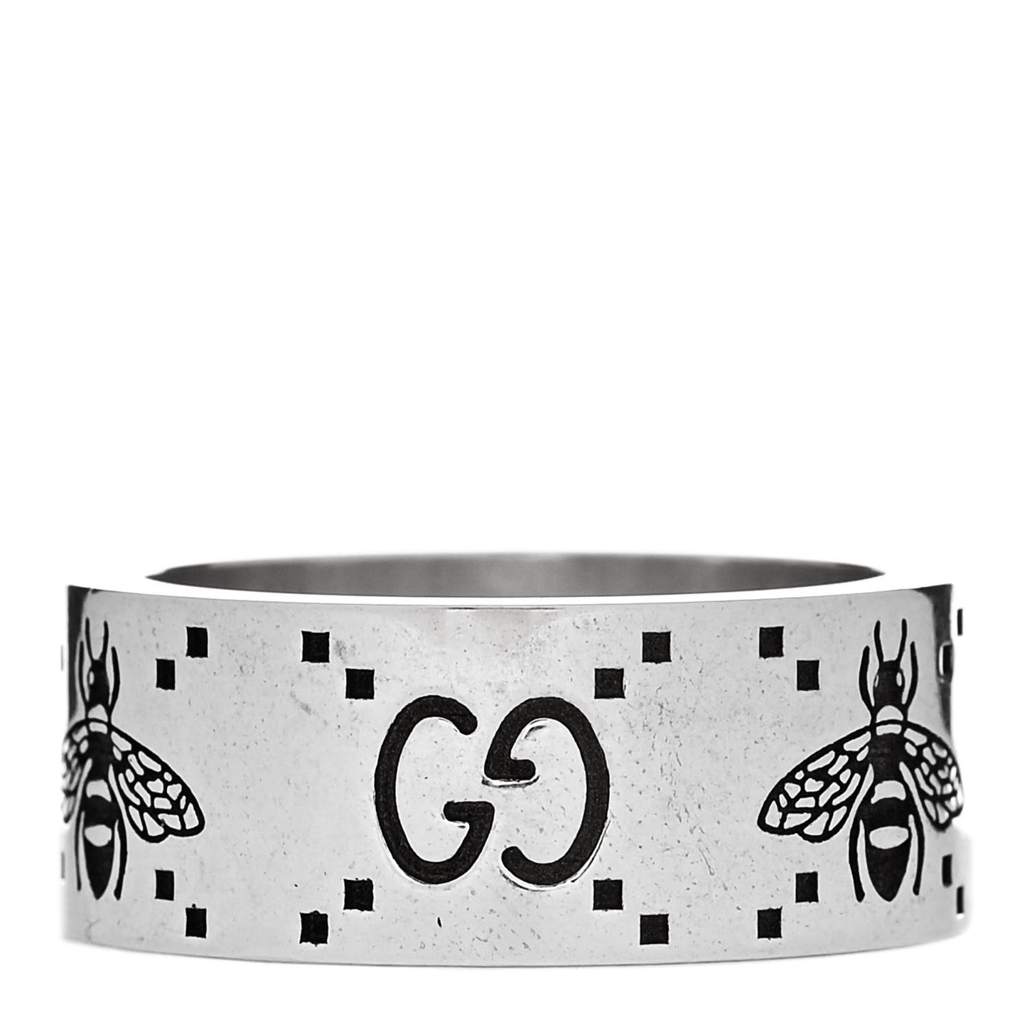 Sterling Silver GG Bee Band Ring 59 8.75