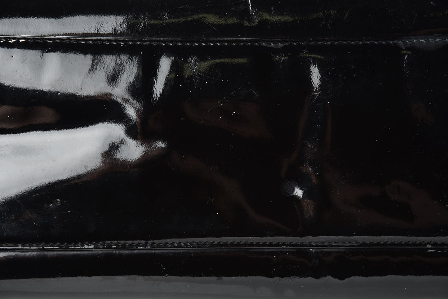 Patent Flap Shoulder Bag Black