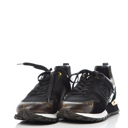 Louis Vuitton Suede Monogram Run Away Sneakers 37.5 Black 3 of 8