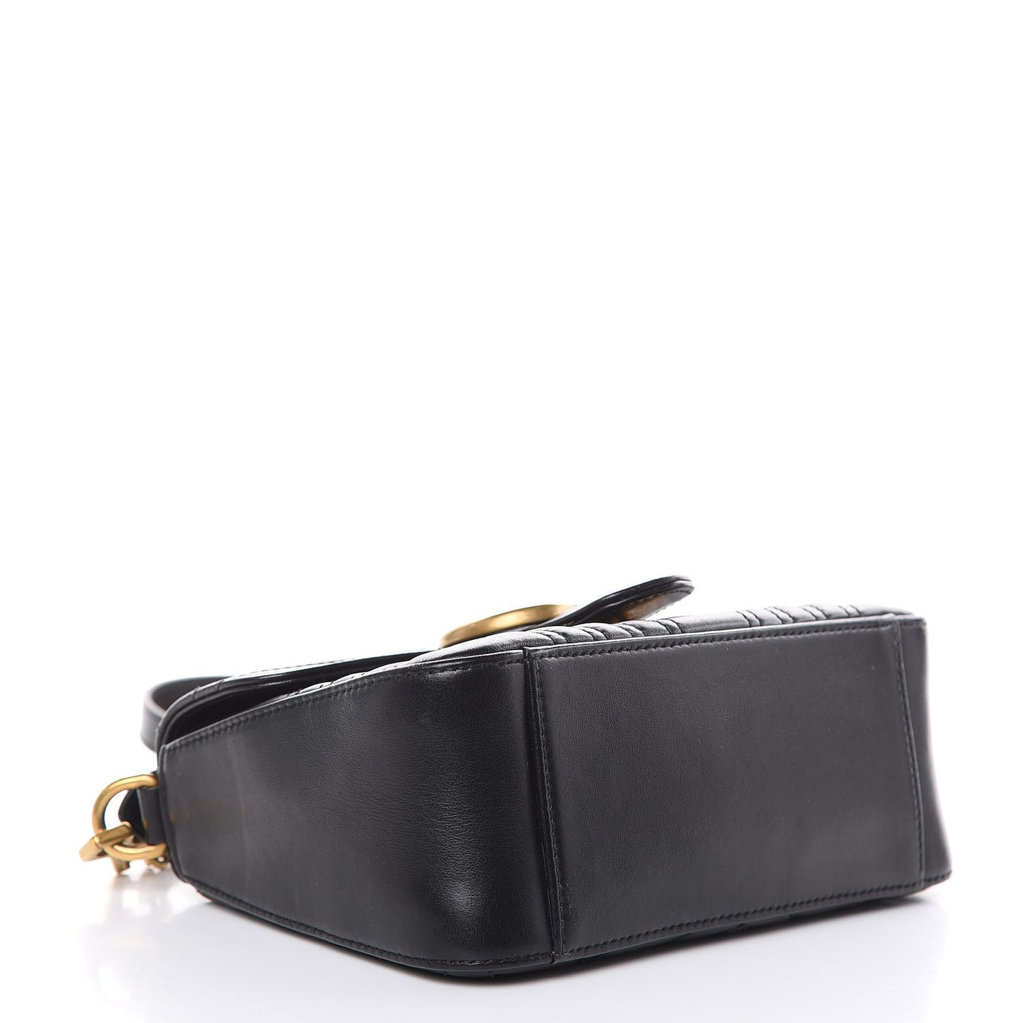Calfskin Matelasse Mini GG Marmont Top Handle Shoulder Bag Black
