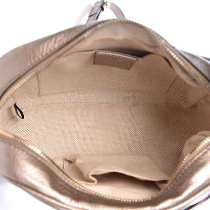 Gucci Metallic Pebbled Calfskin Small Soho Disco Bag Golden Beige 5 of 10