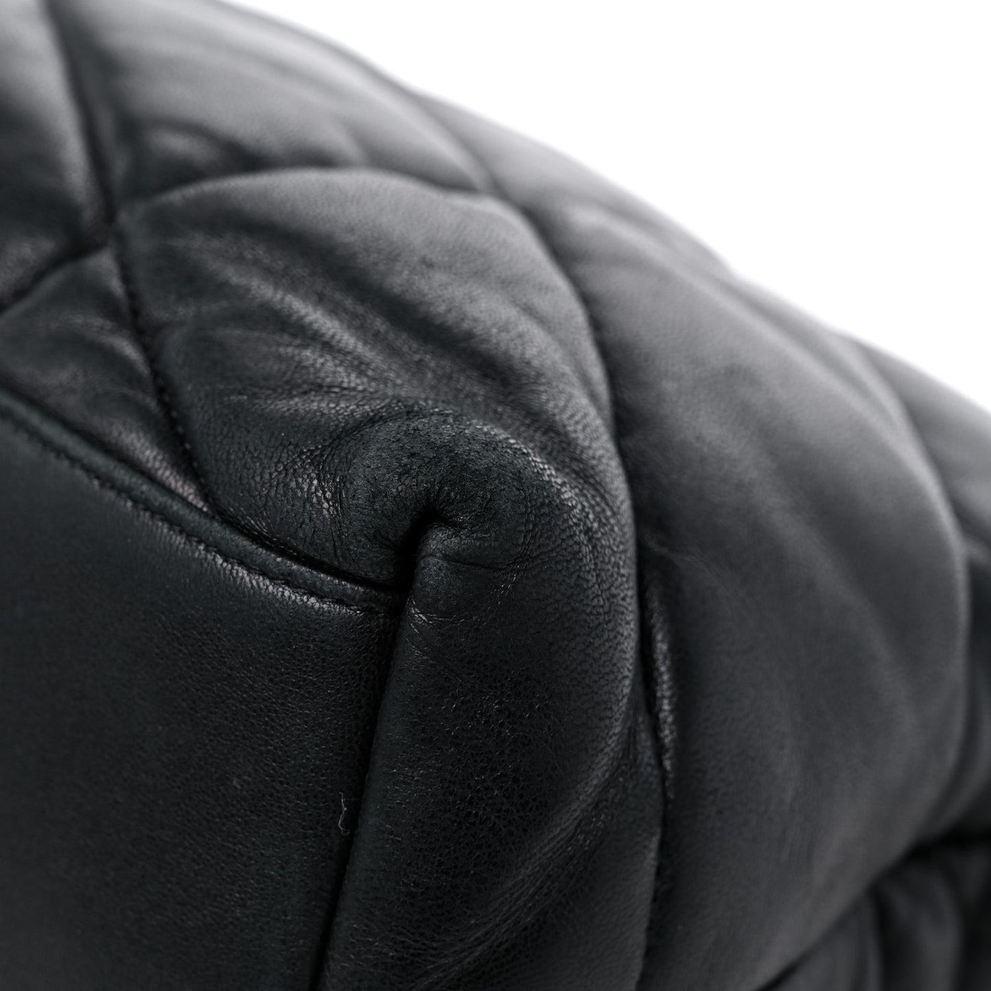 Lambskin Quilted Medium Loulou Puffer Monogram Chain Satchel Black