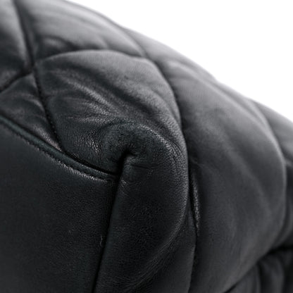 Saint Laurent Lambskin Quilted Medium Loulou Puffer Monogram Chain Satchel Black 12 of 19
