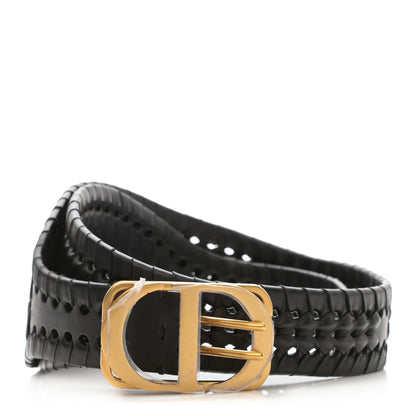 Christian Dior Calfskin Braided 30 Montaigne Belt 85 Black 1 of 5
