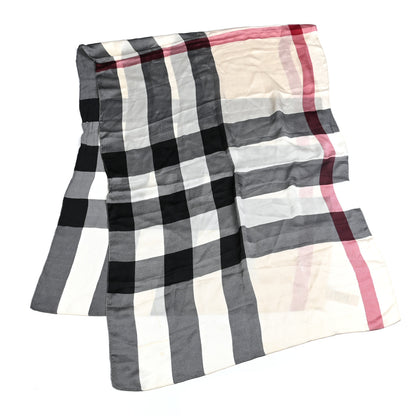 Burberry Silk Giant Check Scarf Ivory 3 of 5