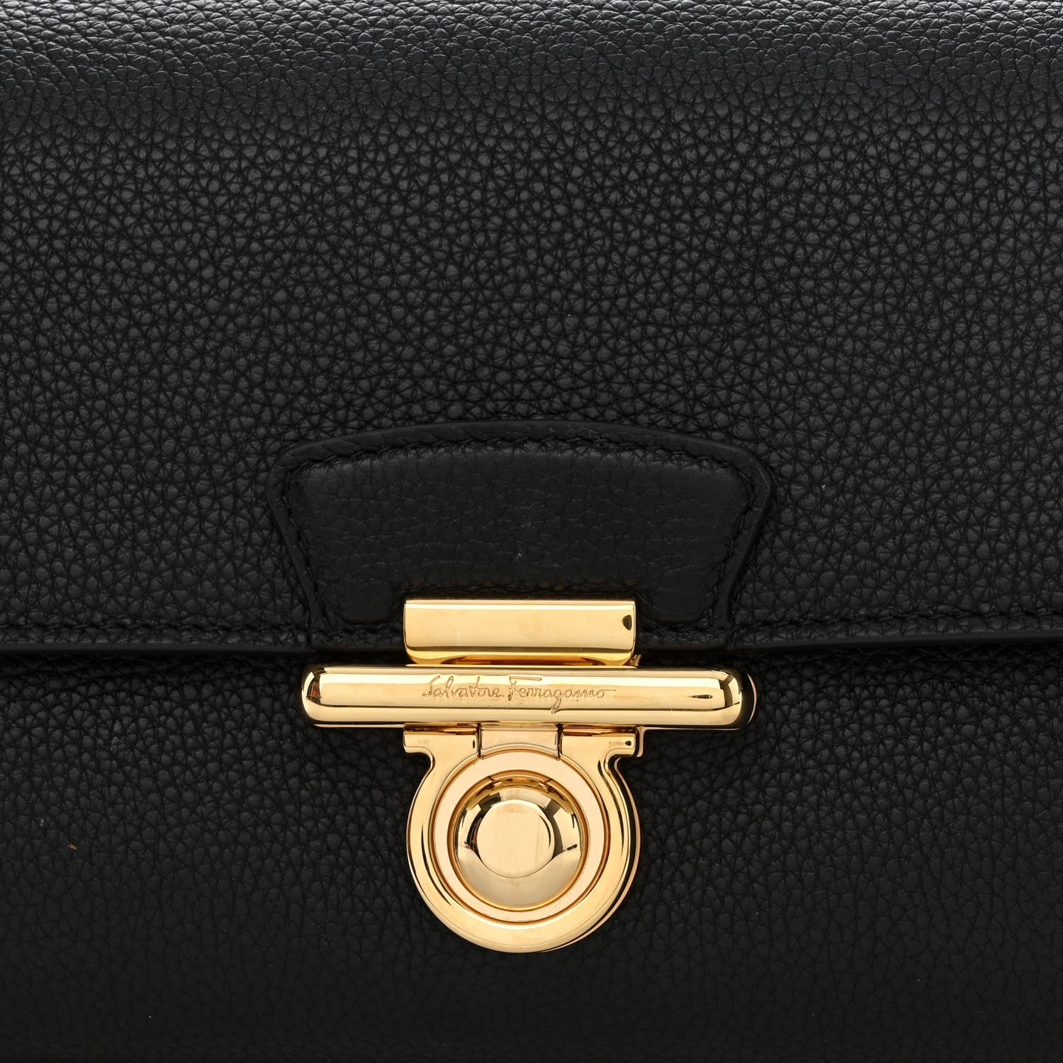 Salvatore Ferragamo Calfskin Glam Shoulder Bag Black 9 of 13