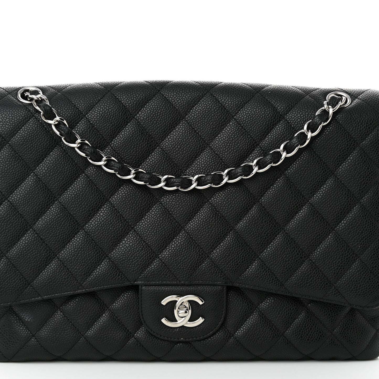 Caviar Quilted Maxi Single Flap Black
