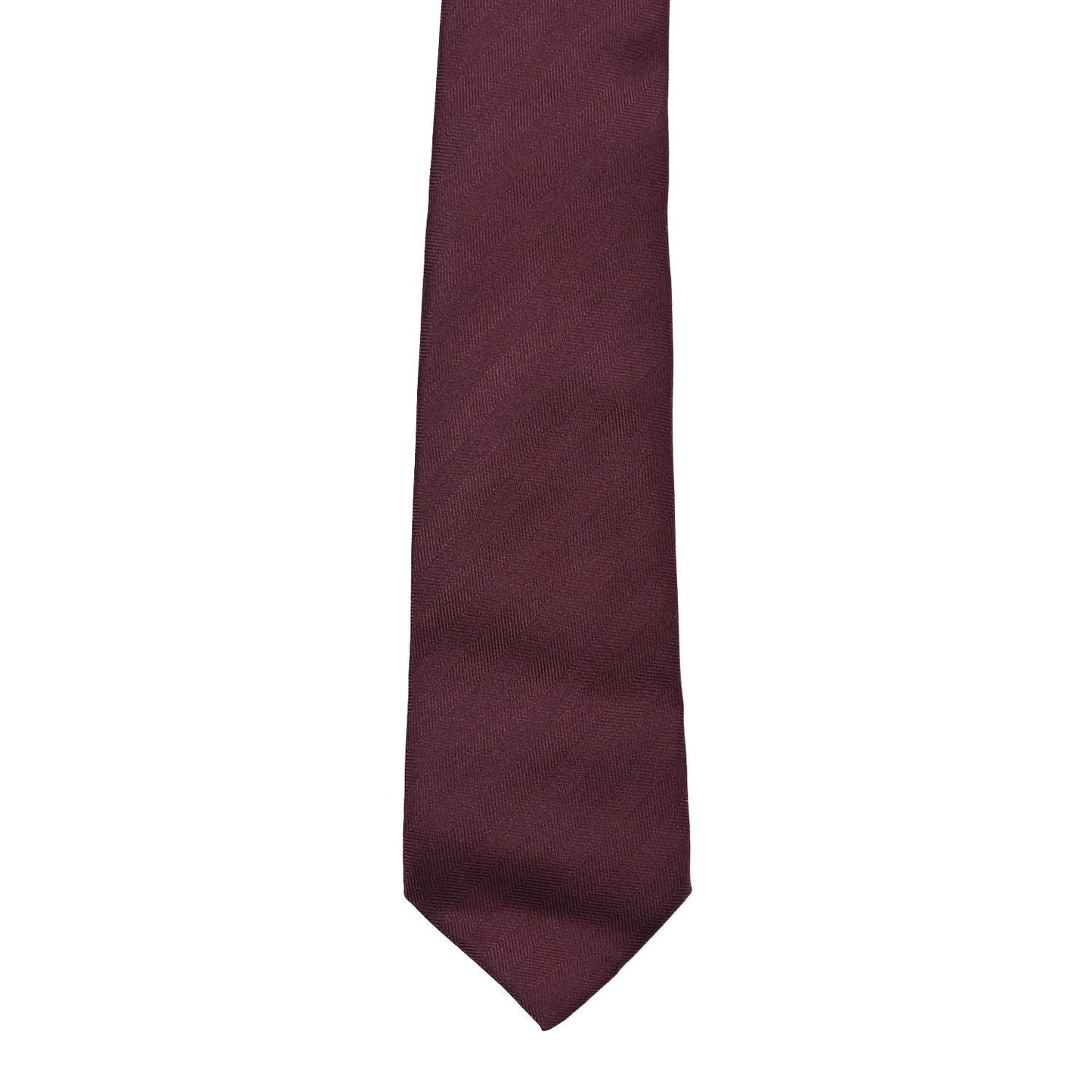 Silk Chevron Embossed Mens Overboard Neck Tie Prune