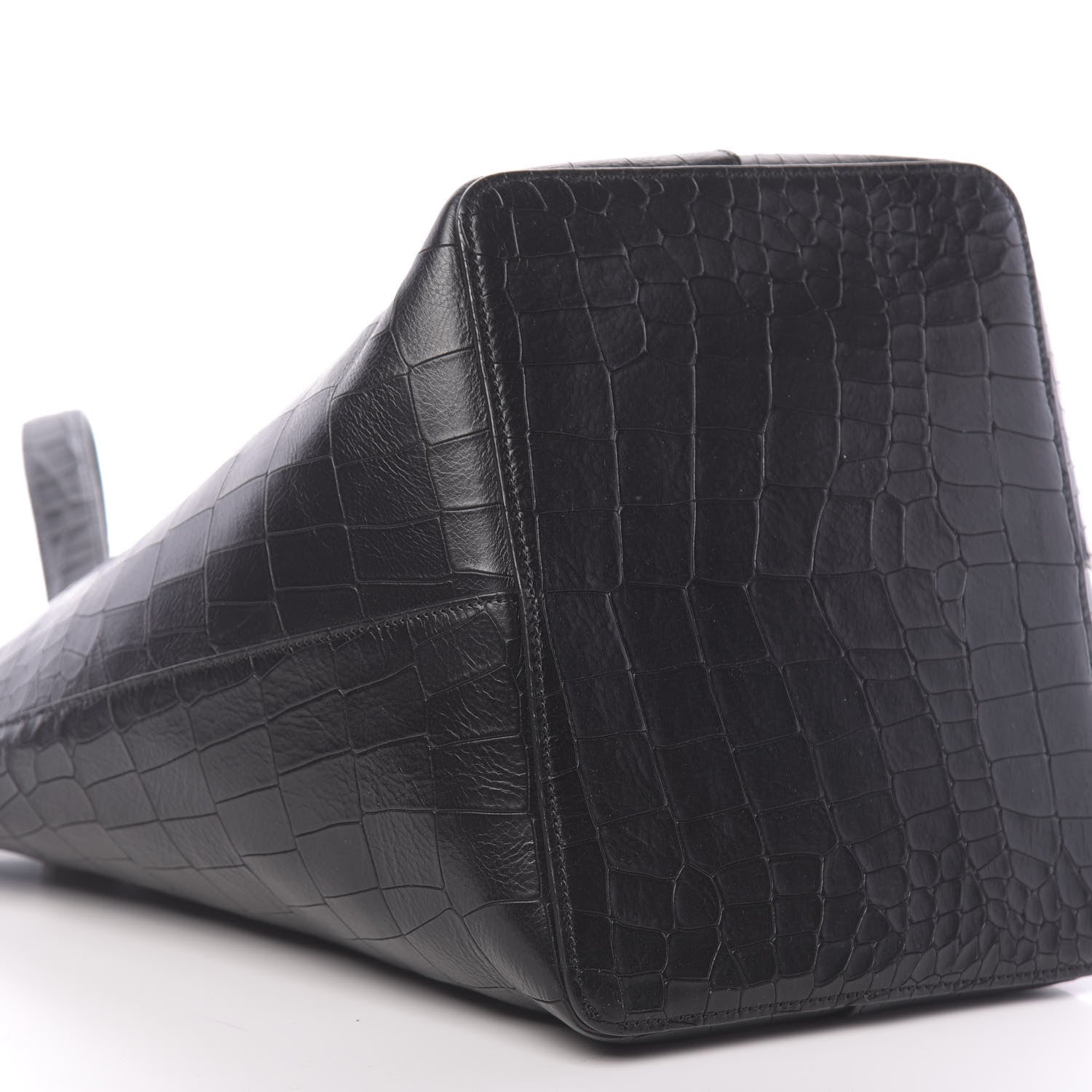 Mulberry Calfskin Crocodile Embossed Kite Bucket Bag Black 8 of 9