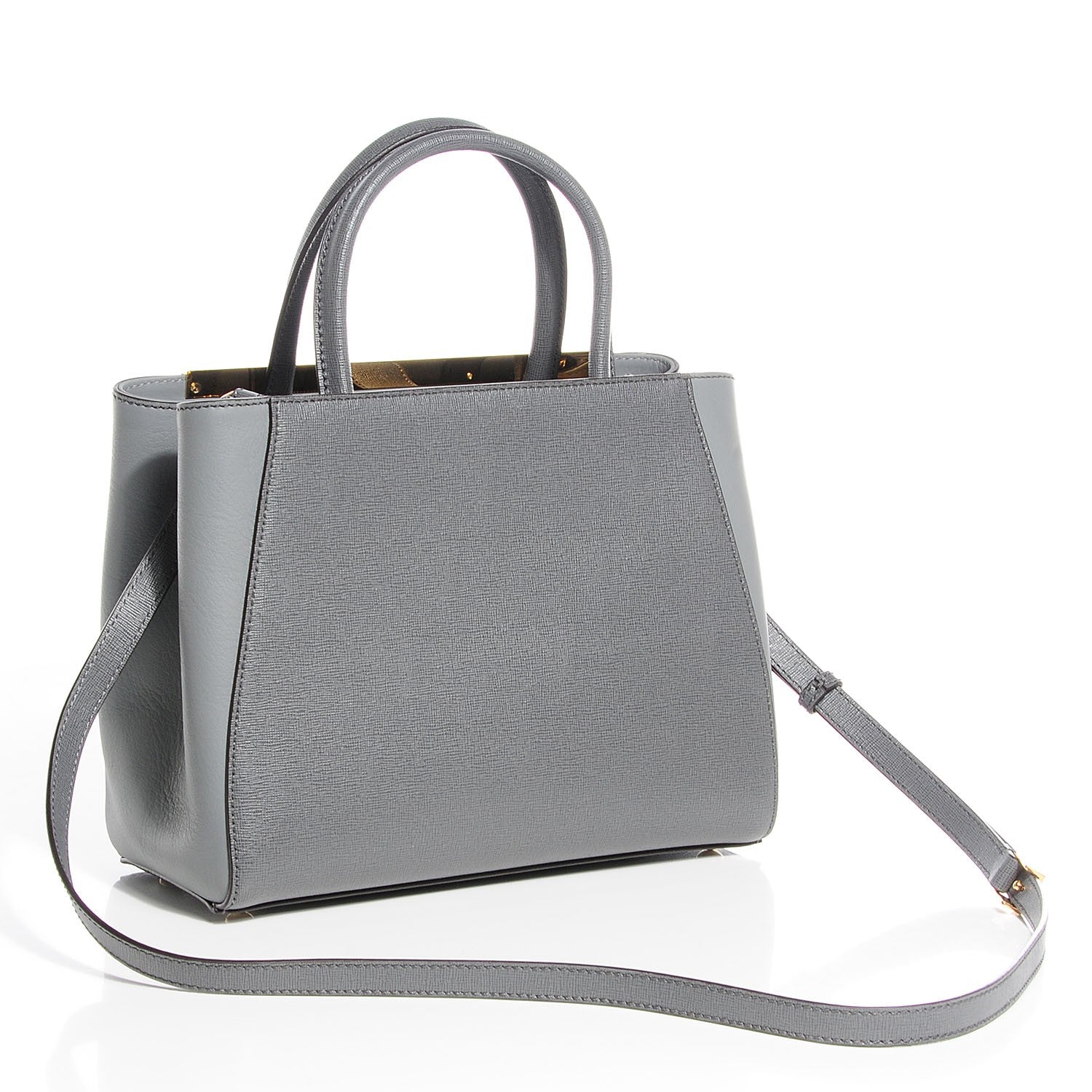 Fendi Vitello Elite Petite 2Jours Tote Grigio Grigio Chiaro 3 of 13
