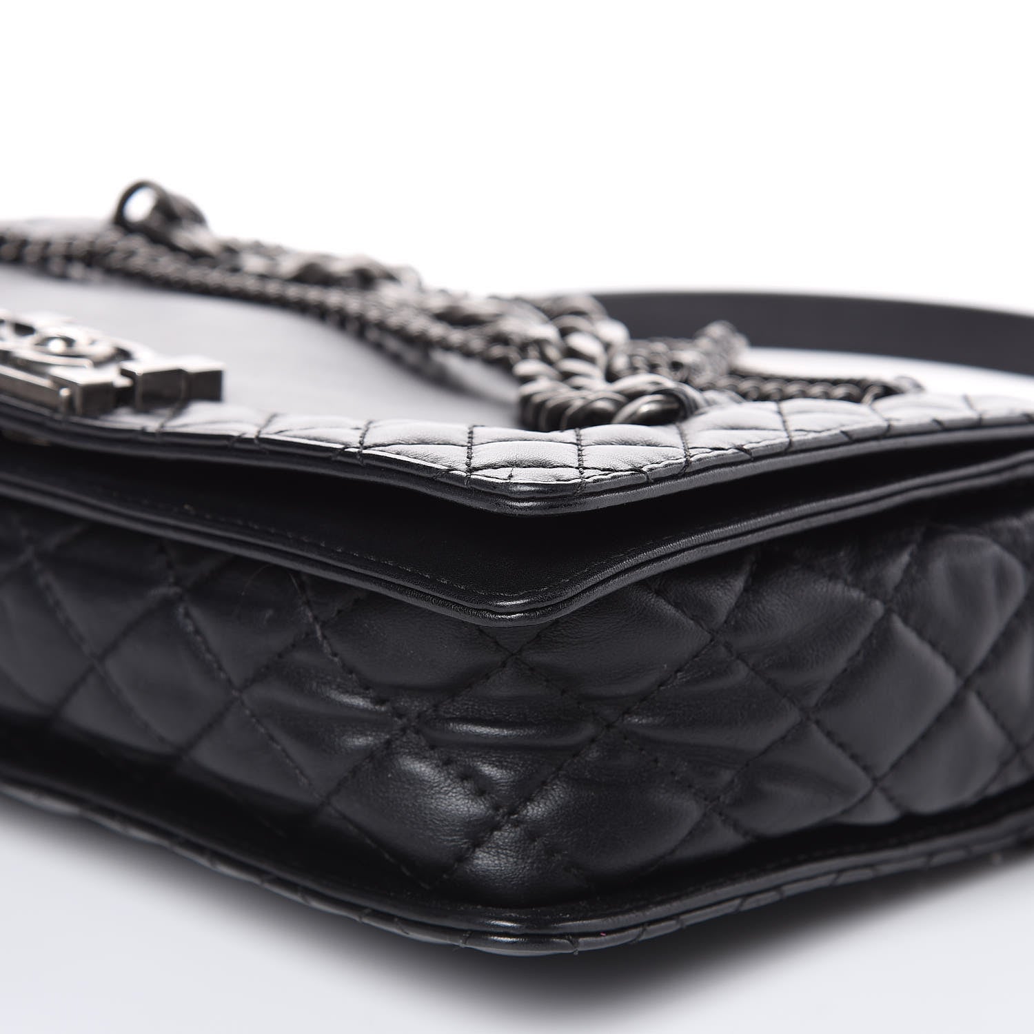 Chanel Calfskin Enchained Medium Boy Flap Black 9 of 16